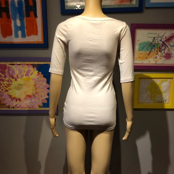 Beige/Pink Michael Stars 3/4 Sleeve Top - Picture 2 of 2